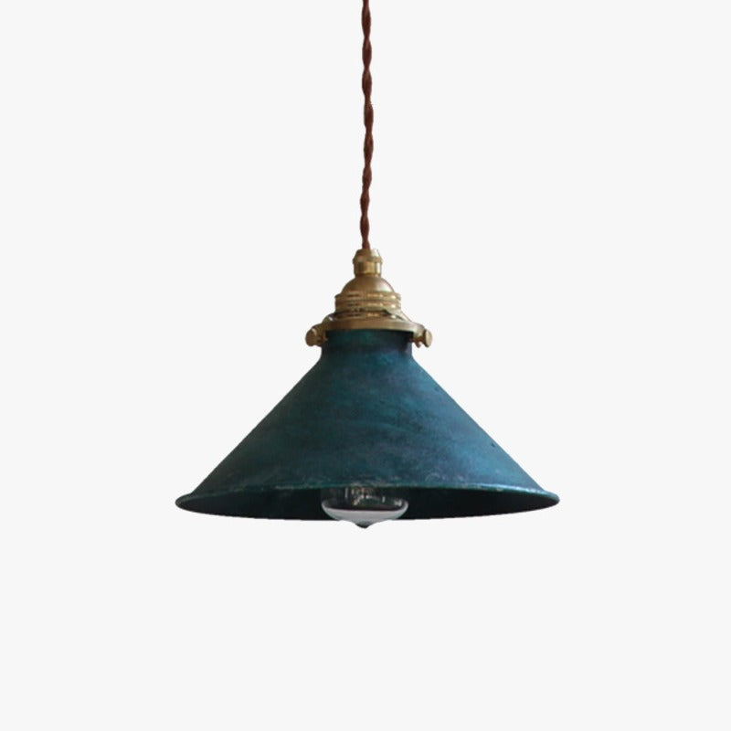 Vintage metal cone pendant light, ideal for stylish home decor.