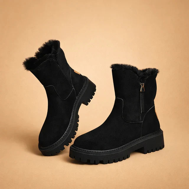 Women's comfortable ankle boots, ideal for cold winter days. Features a cozy, warm lining & stylish non-slip design.
