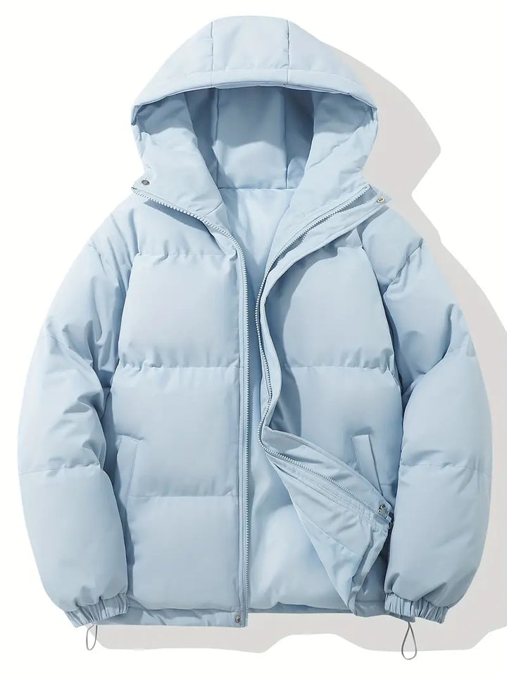 Elegant women's quilted puffer jacket, designed for warmth & style. Perfect hooded outerwear for cold weather.