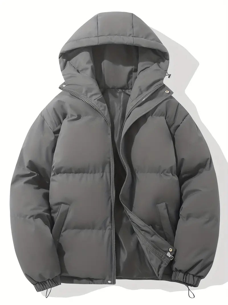 Modern women's hooded quilted puffer jacket. Provides superior warmth and fashion for chilly winter days.