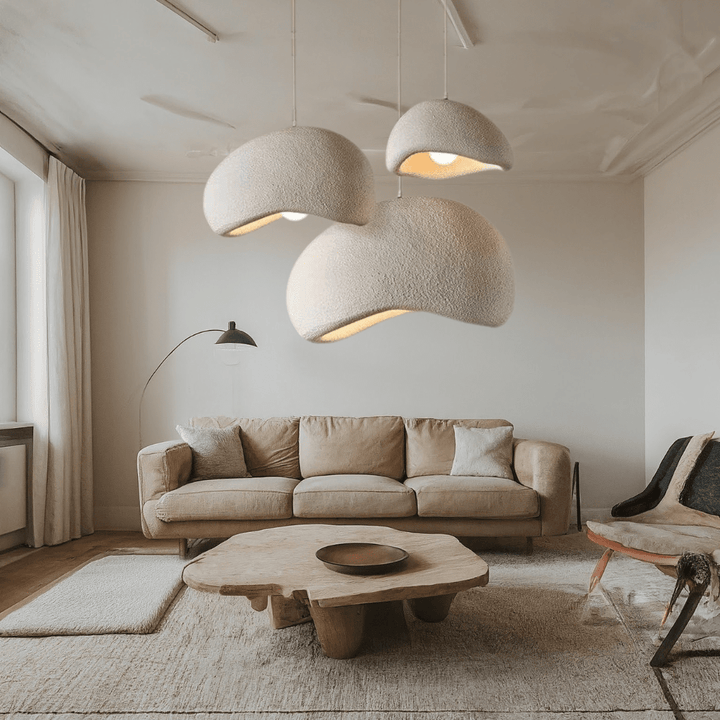 Wasabi Sculpted Dome Pendant Light, adjustable height, modern ceiling fixture for dining rooms.