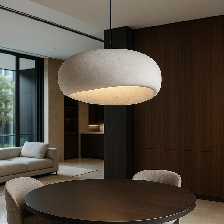 Adjustable height dome pendant, modern Wasabi design, excellent for contemporary home decor.