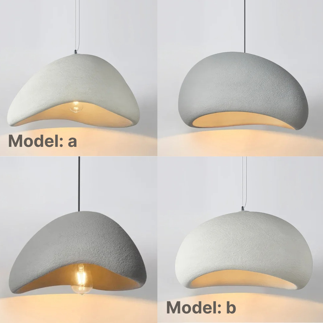 Modern sculpted dome ceiling light, dimmable E27 fixture, perfect for stylish indoor lighting.