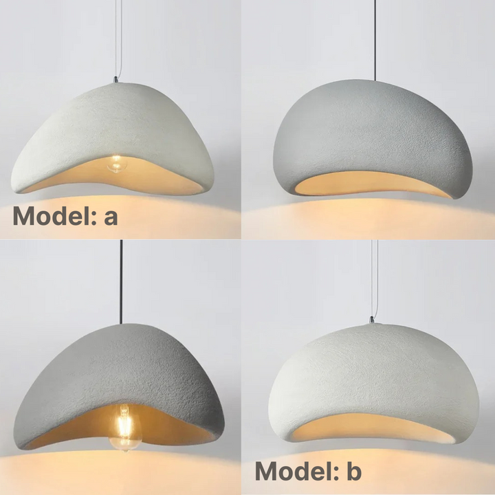 Modern sculpted dome ceiling light, dimmable E27 fixture, perfect for stylish indoor lighting.