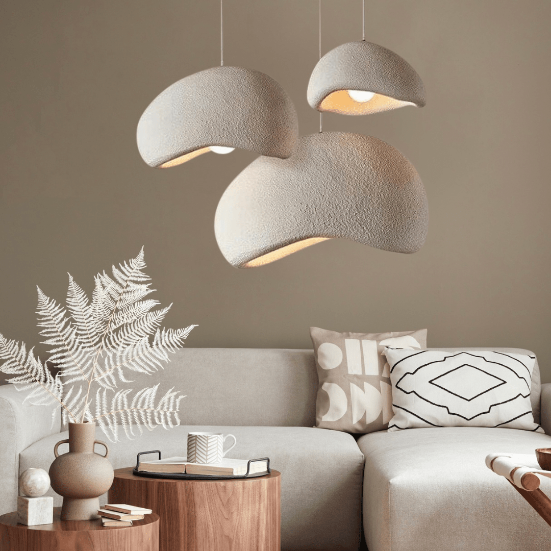 Indoor modern lighting: sculpted dome pendant light, adjustable, perfect for a contemporary home.