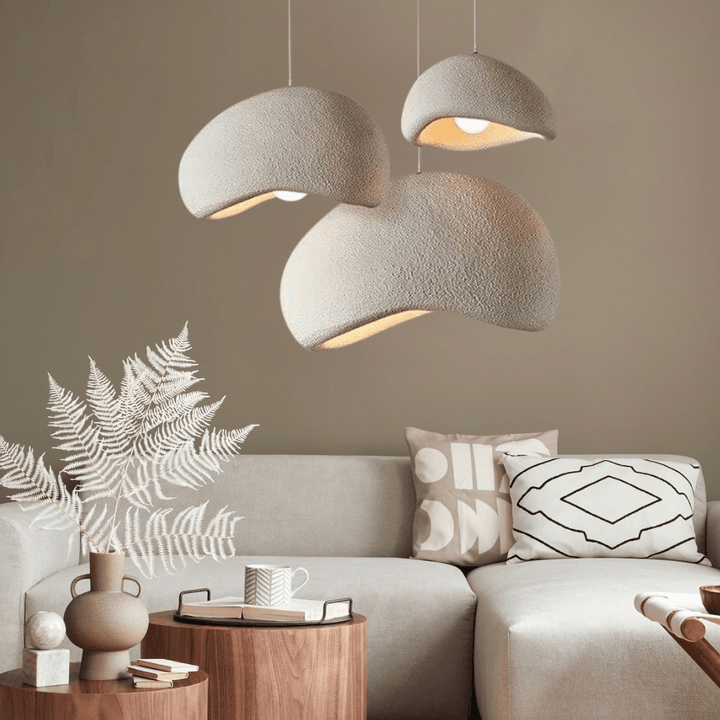 Indoor modern lighting: sculpted dome pendant light, adjustable, perfect for a contemporary home.