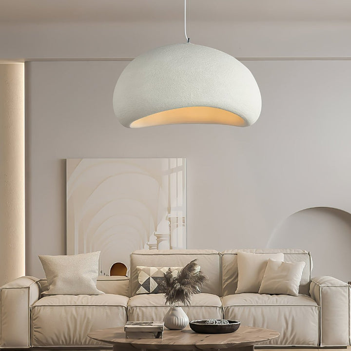 Wasabi Sculpted Dome Pendant, adjustable modern ceiling light with E27 fixture for ambient glow.