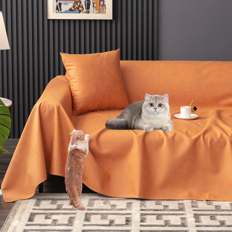 Waterproof anti-scratch pet sofa cover for furniture protection. Durable pet-friendly slipcover.