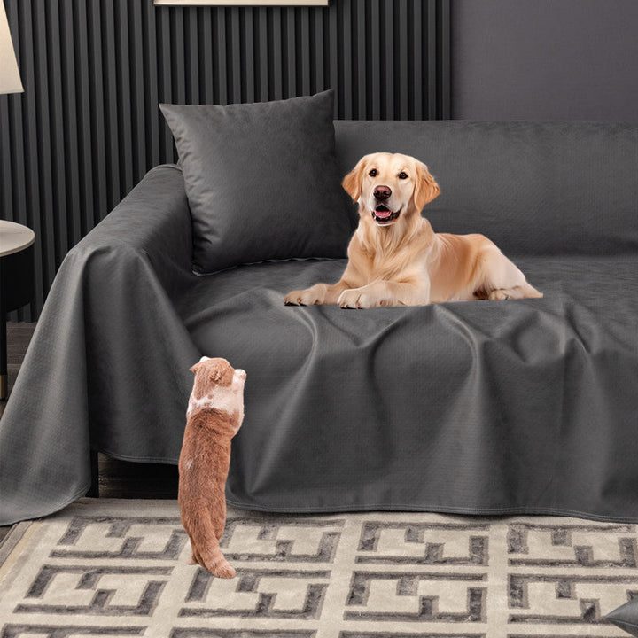 Living room waterproof couch cover protects furniture from pet scratches & spills. Easy clean.