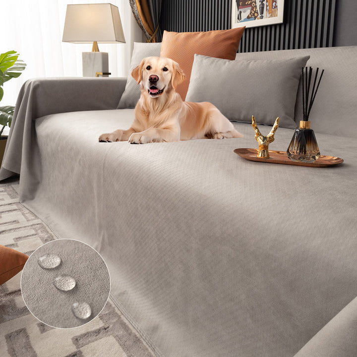 Washable pet sofa slipcover; waterproof & anti-scratch for easy furniture care & cleaning.