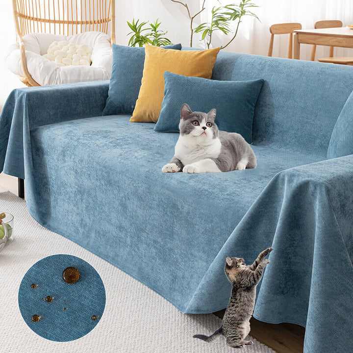 Luxurious chenille furniture throw, waterproof & comfortable, ideal for all seasons in any home decor.