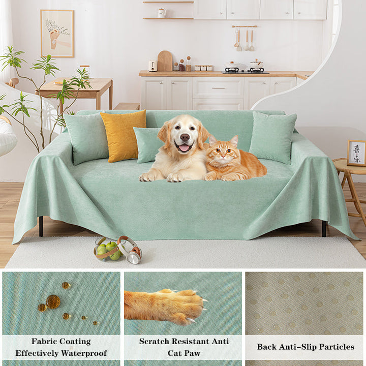 All-season waterproof chenille furniture cover, offering stylish protection & comfort in your living room.