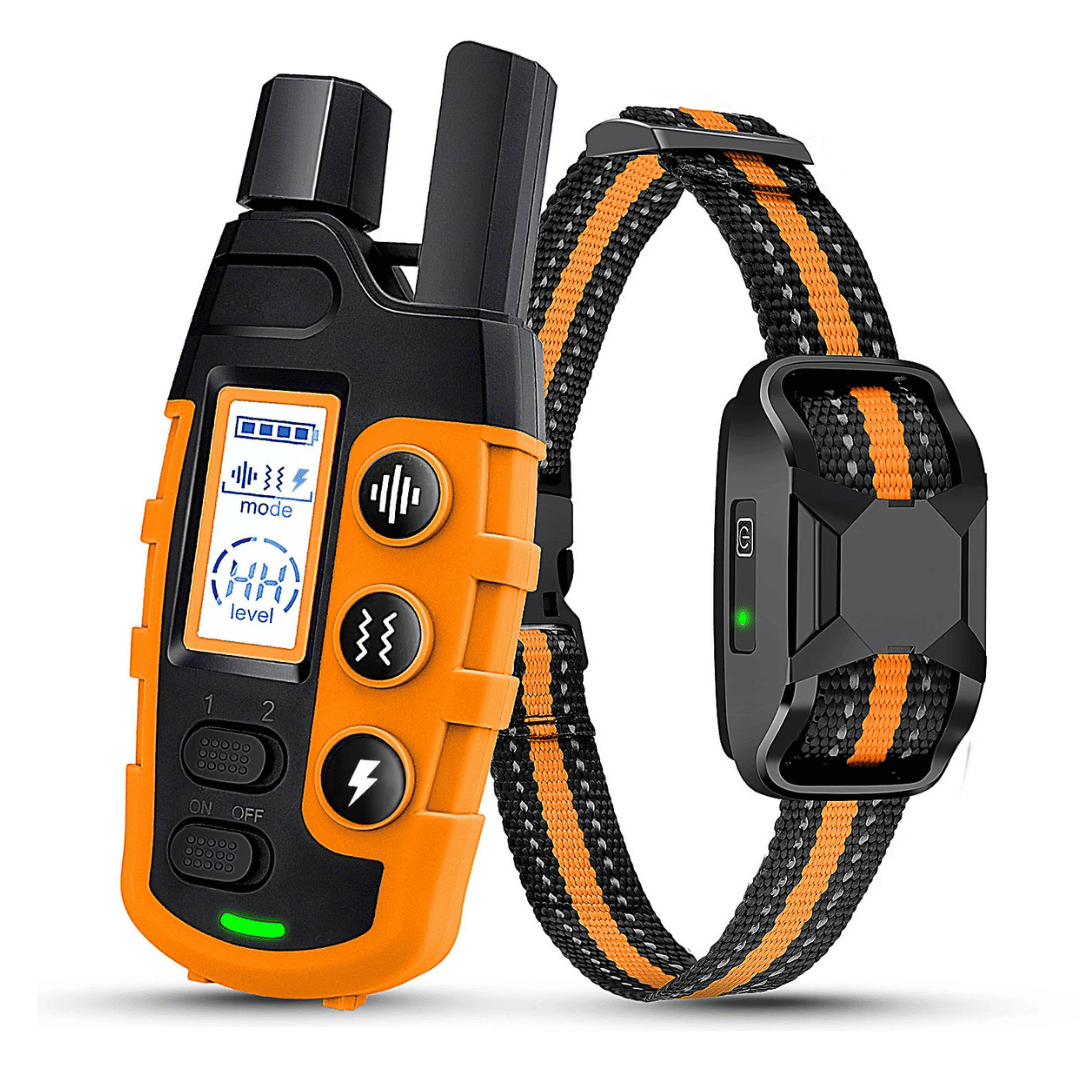 Waterproof rechargeable dog training collar for effective control, obedience, and pet safety.