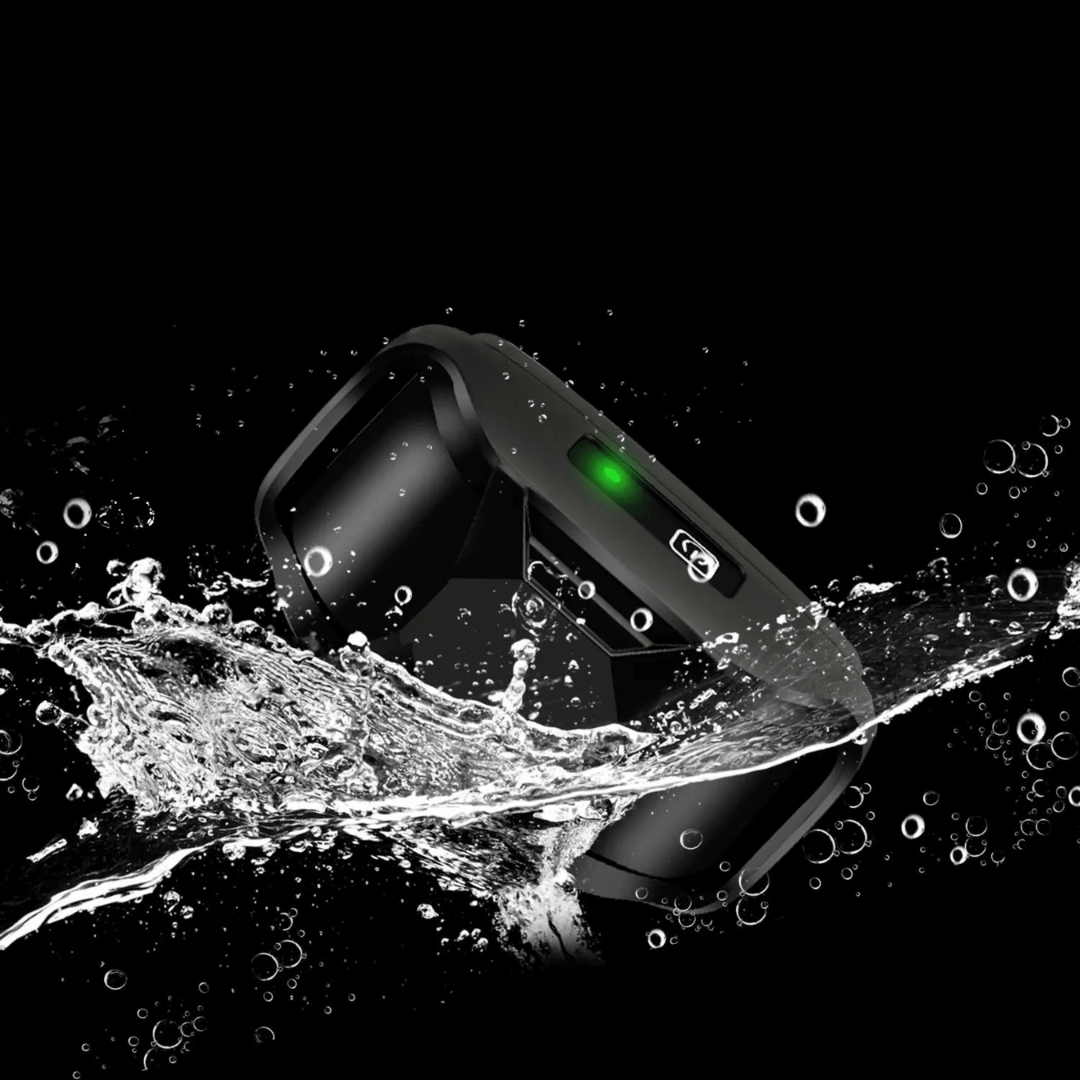 Waterproof dog training collar with remote control, rechargeable for active dogs & effective behavior.