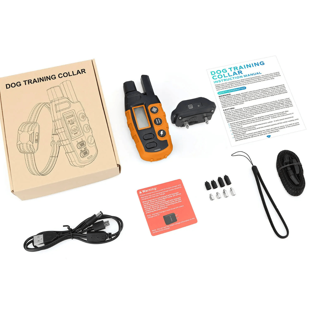 Train your dog effectively with this waterproof, rechargeable e-collar for remote obedience & control.