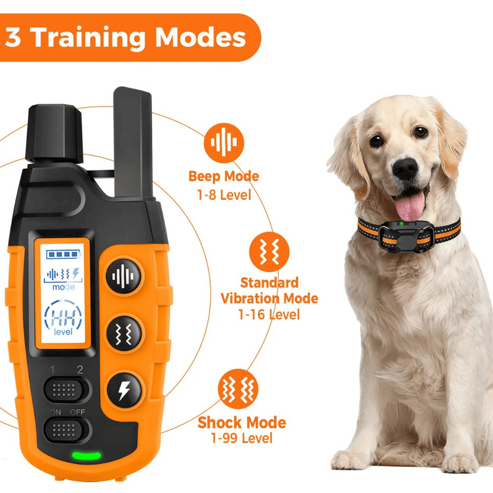 Outdoor dog training collar, waterproof & rechargeable for reliable remote obedience and freedom.
