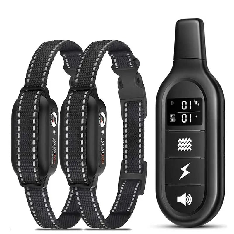 Waterproof rechargeable dog training e-collar with 3300ft range for effective pet behavior correction.