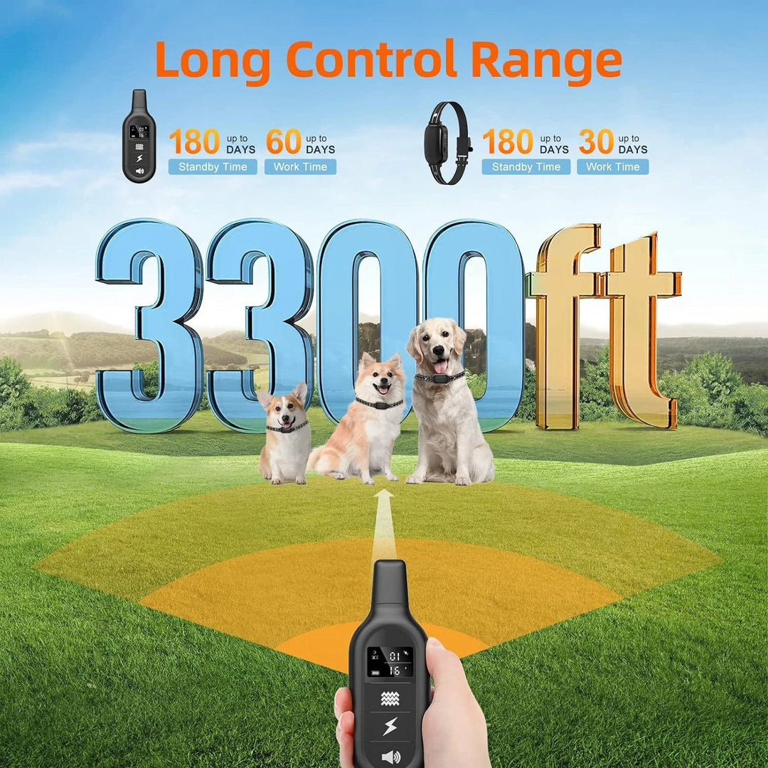 Durable waterproof rechargeable dog training e-collar, essential for pet behavior and obedience.