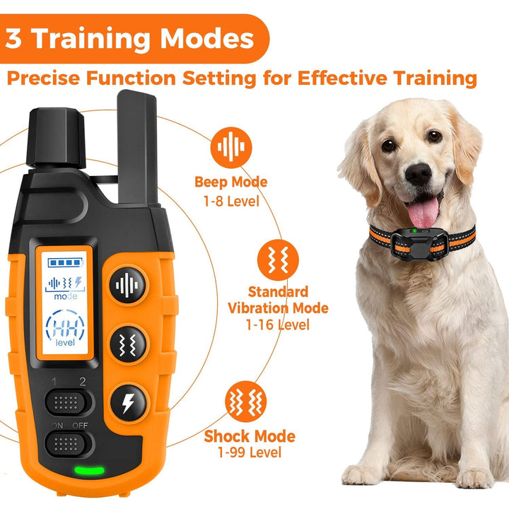 Dog obedience training kit: Waterproof collar & 3300ft remote for effective pet behavior modification.