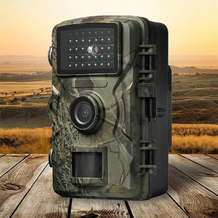 Compact outdoor wildlife camera, motion-activated, with night vision & weatherproof casing.