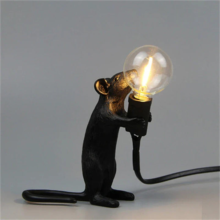 Novelty rat table lamp, an eye-catching quirky gift and functional ambient light for any room.