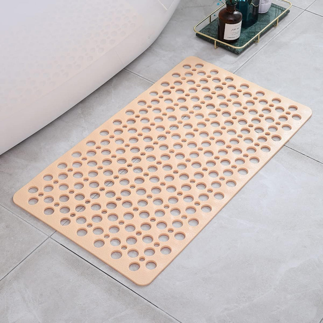 Hygienic anti-slip shower mat, quick-drying and mold-resistant, featuring strong suction cups for wet room safety.
