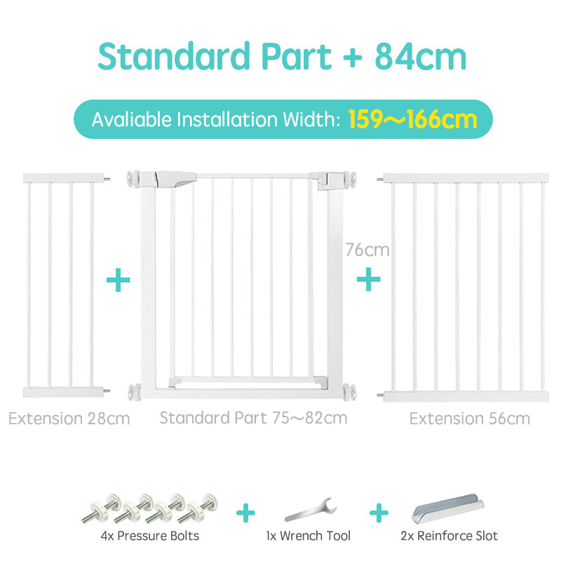 No-drill pressure mount baby stair safety gate, essential for child protection.