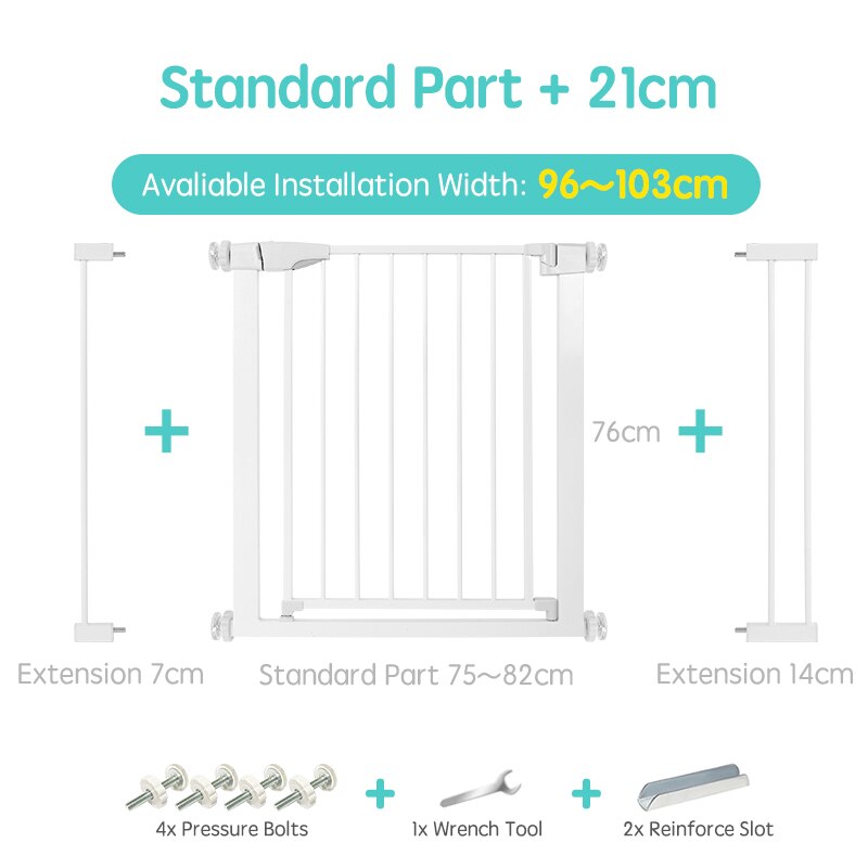 Easy install toddler safety gate, pressure mount design for quick home security setup.