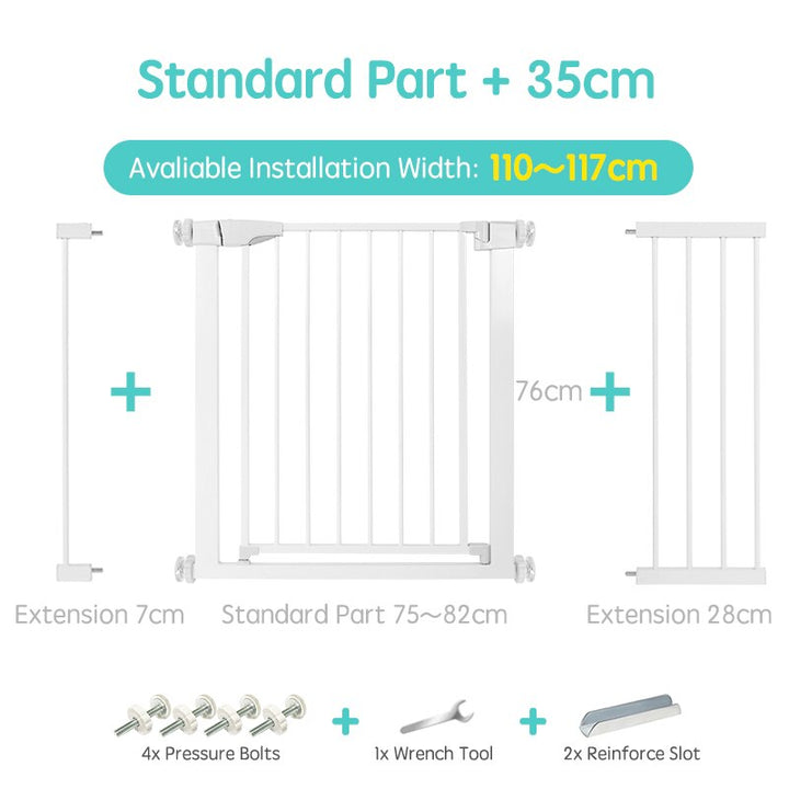 Child protection pressure mount stair gate, essential for baby proofing your home.