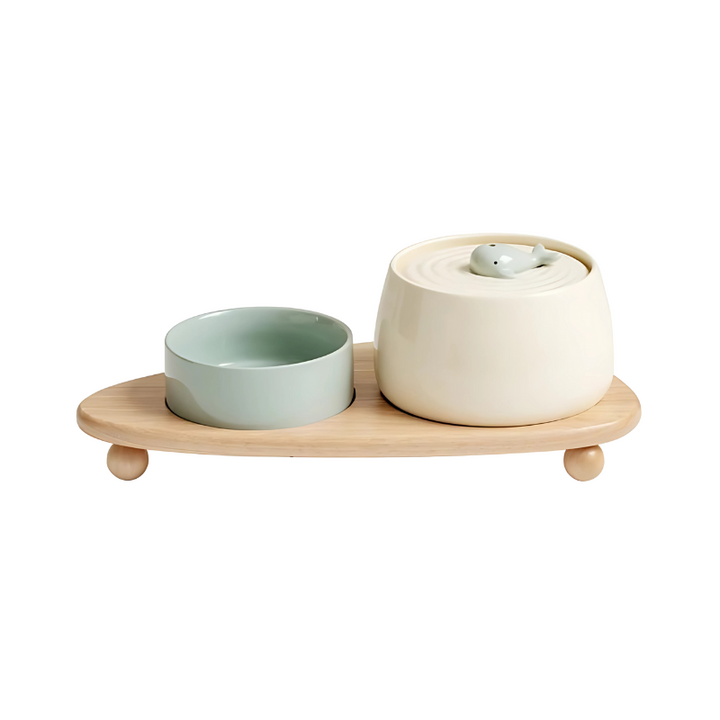 Silent ceramic pet water dispenser. A durable cat & dog fountain designed for continuous fresh & filtered water.
