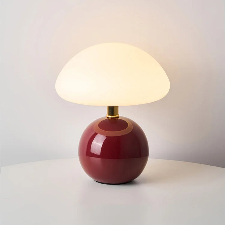 Sleek modern mushroom lamp, LED table lamp for contemporary home decor.