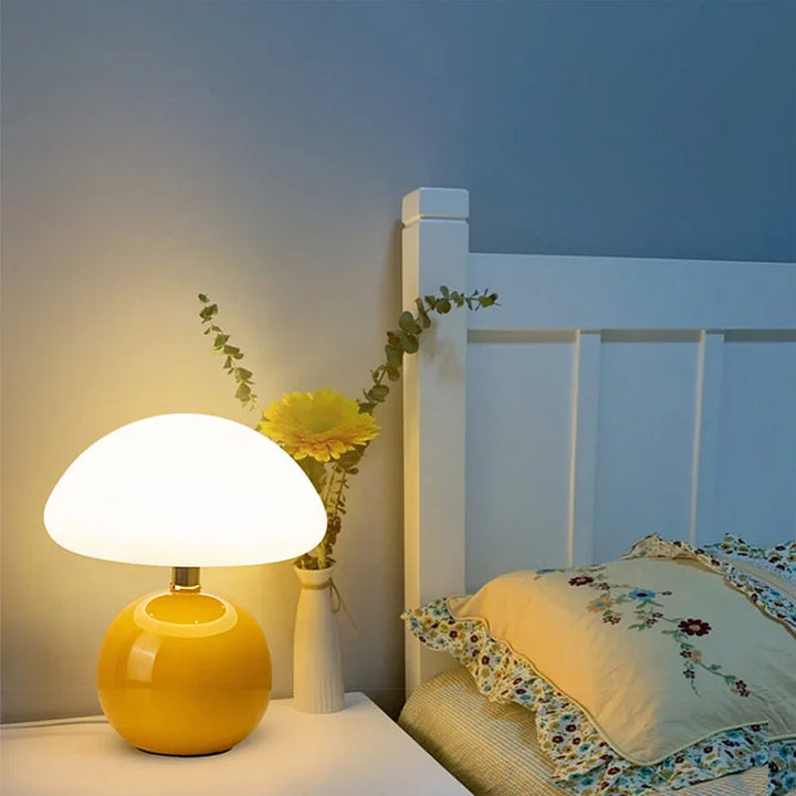 Elegant LED mushroom table lamp, perfect home accent with color-changing light.