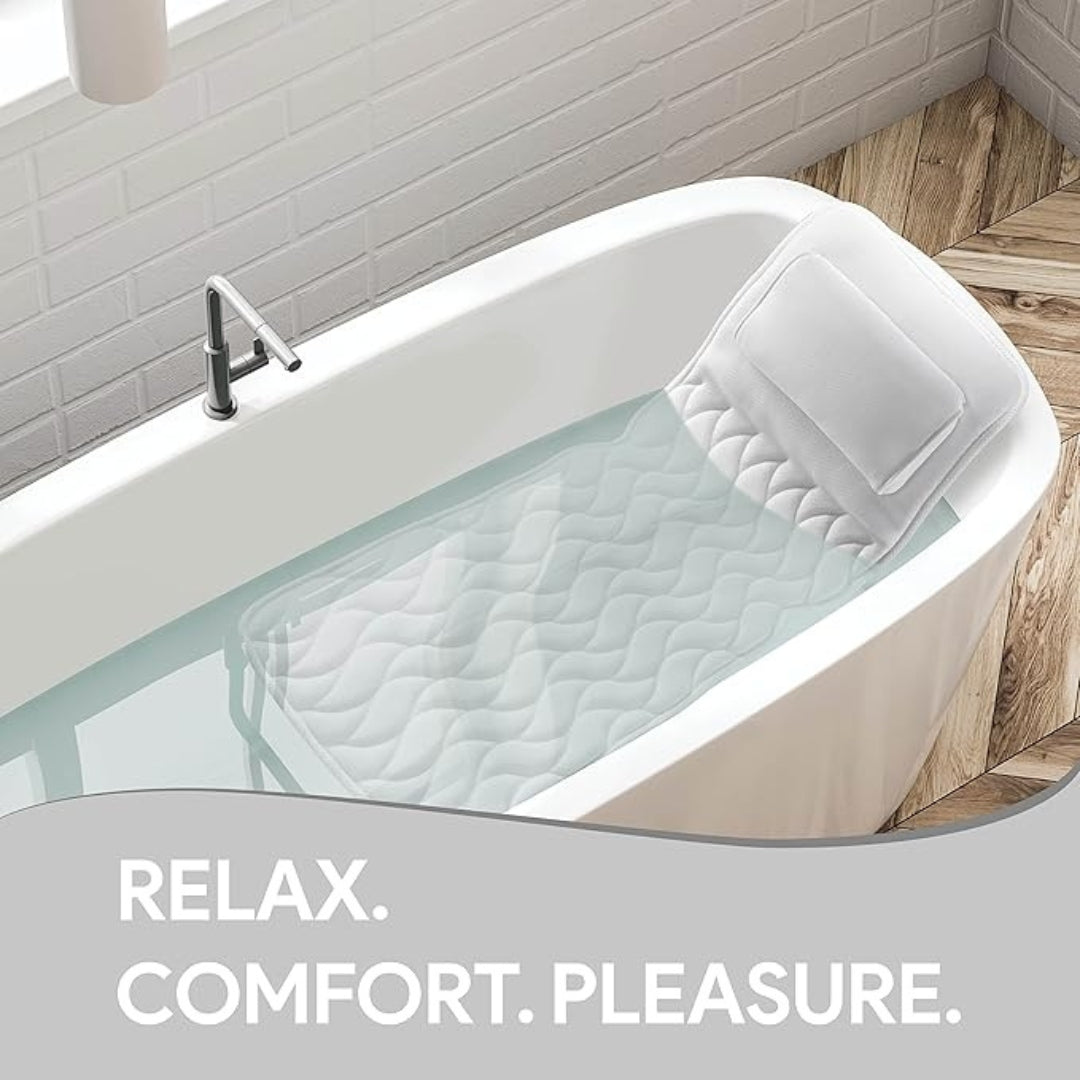 New full body bath pillow for ultimate relaxation, offering luxurious comfort for a spa-like self-care experience.