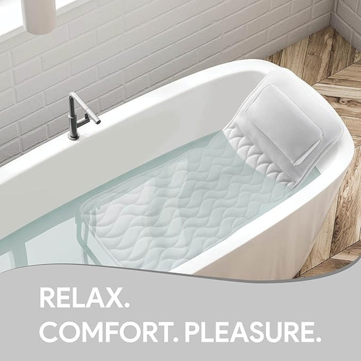 New full body bath pillow for ultimate relaxation, offering luxurious comfort for a spa-like self-care experience.