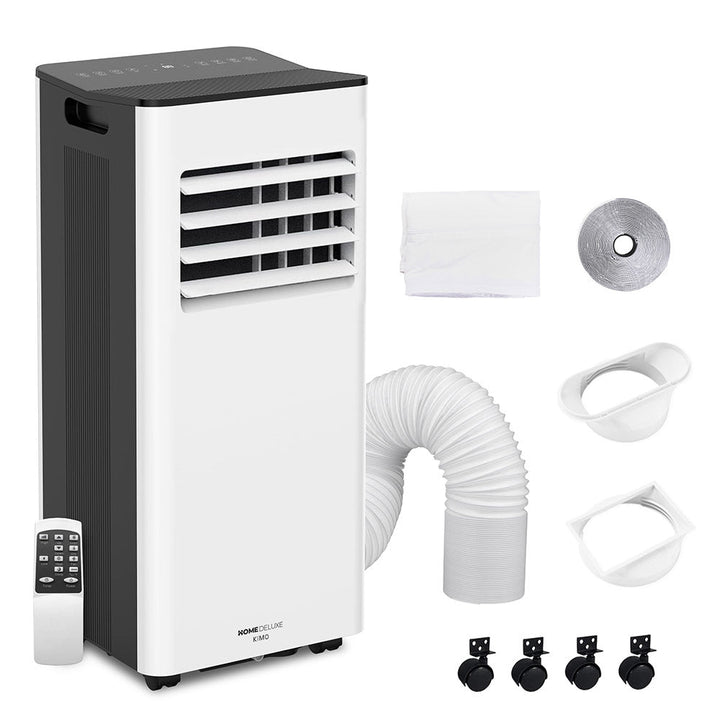 Smart portable AC unit with digital display and remote. Efficient 3-in-1 cooling for summer home comfort.
