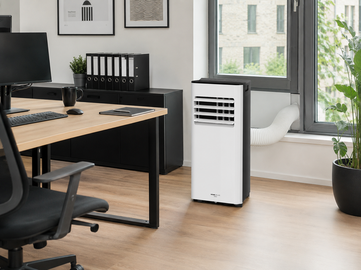 Mobile 3-in-1 portable air conditioner for versatile home cooling, dehumidifying, and fan comfort.