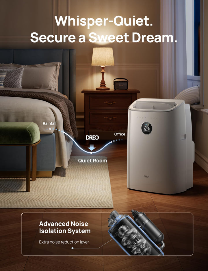 Control your comfort with this smart portable air conditioner, easily managed via mobile app for home cooling.