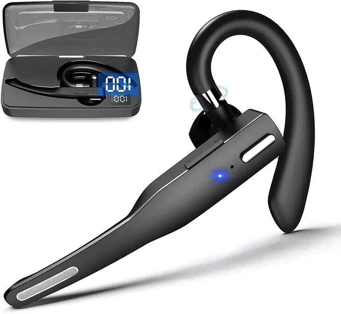 Wireless Bluetooth 5.1 trucker headset with dual mic & noise cancelling for hands-free business communication.