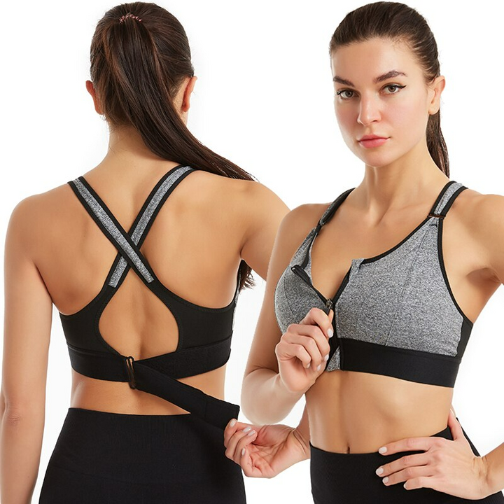 Women's 2-pack high support comfort sports bras for gym, yoga, & workouts, offering breathable athletic wear.
