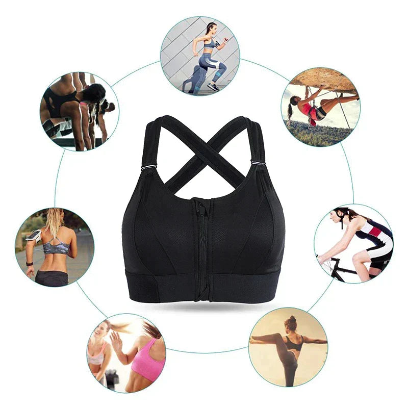 Breathable, seamless women's high support sports bra 2-pack, offering ultra comfort for fitness & yoga.
