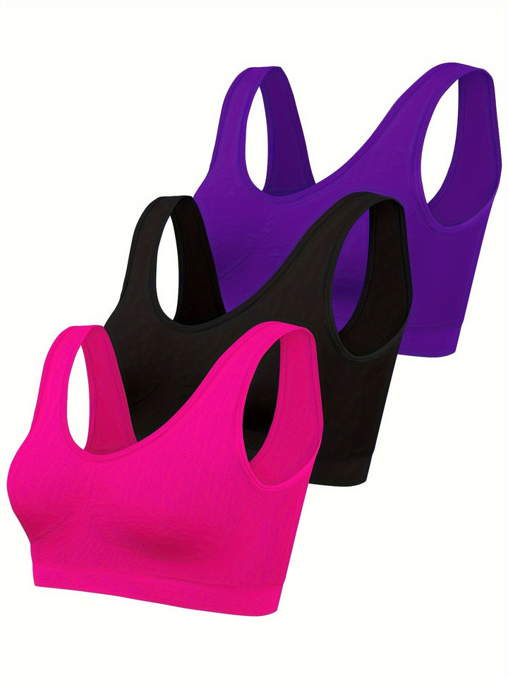 Front view of a women's seamless tank top & sports bra set, designed for comfort and active lifestyles.