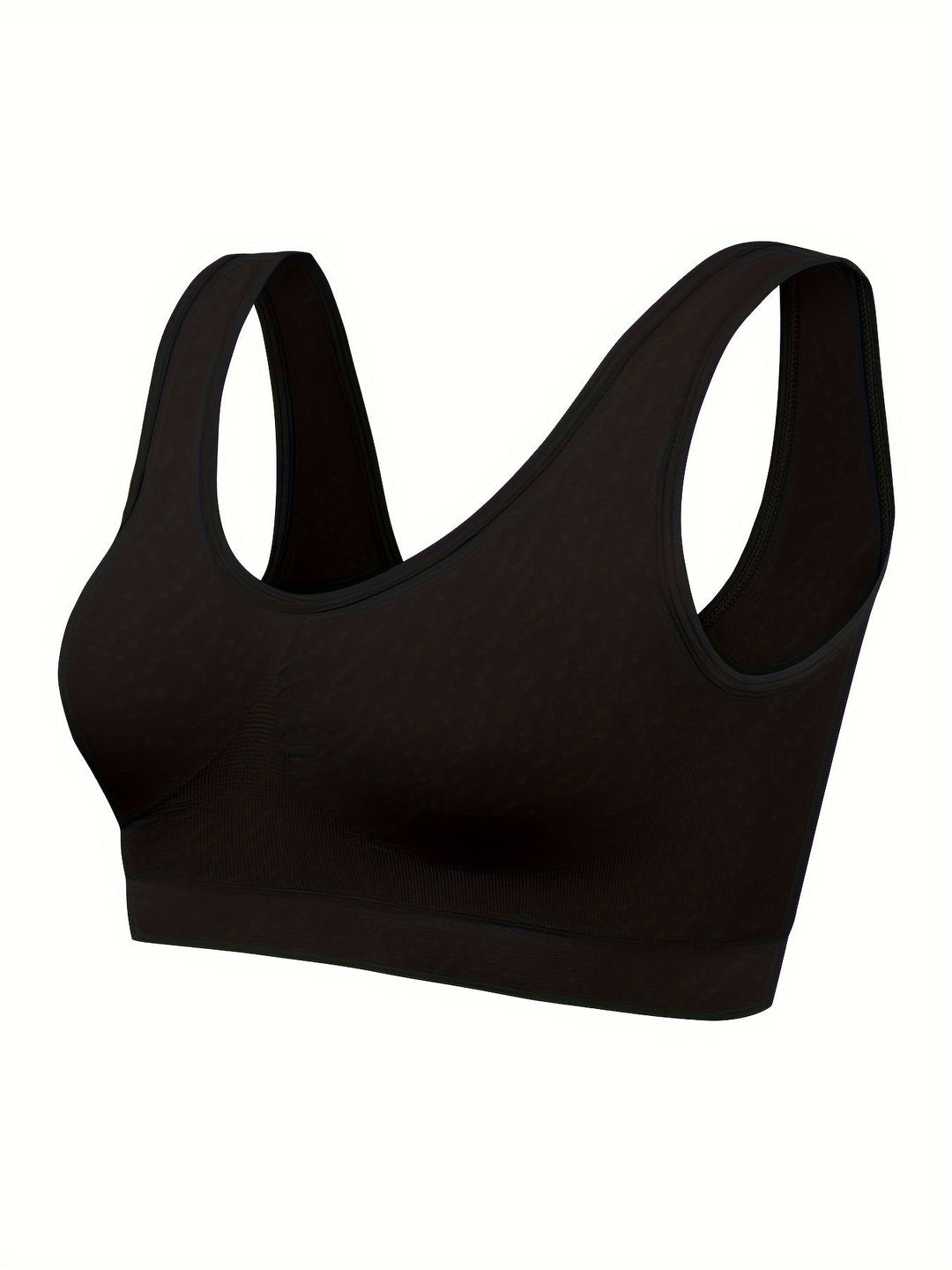 Back view of a women's 3-piece seamless sports bra and tank top set, showcasing the comfortable fit.