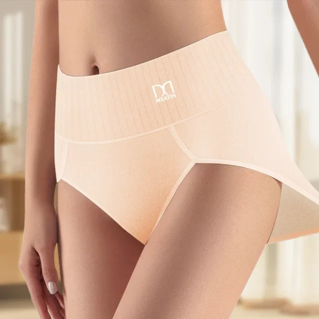 Women's 6-pack high-waisted shaping briefs with ribbed waistband for comfortable tummy control.