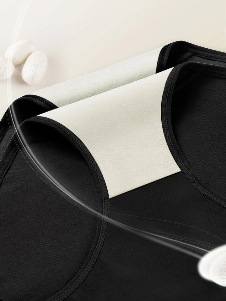 Stylish women's high-waisted 6-pack briefs, seamless with ribbed waistband for tummy control & comfort.