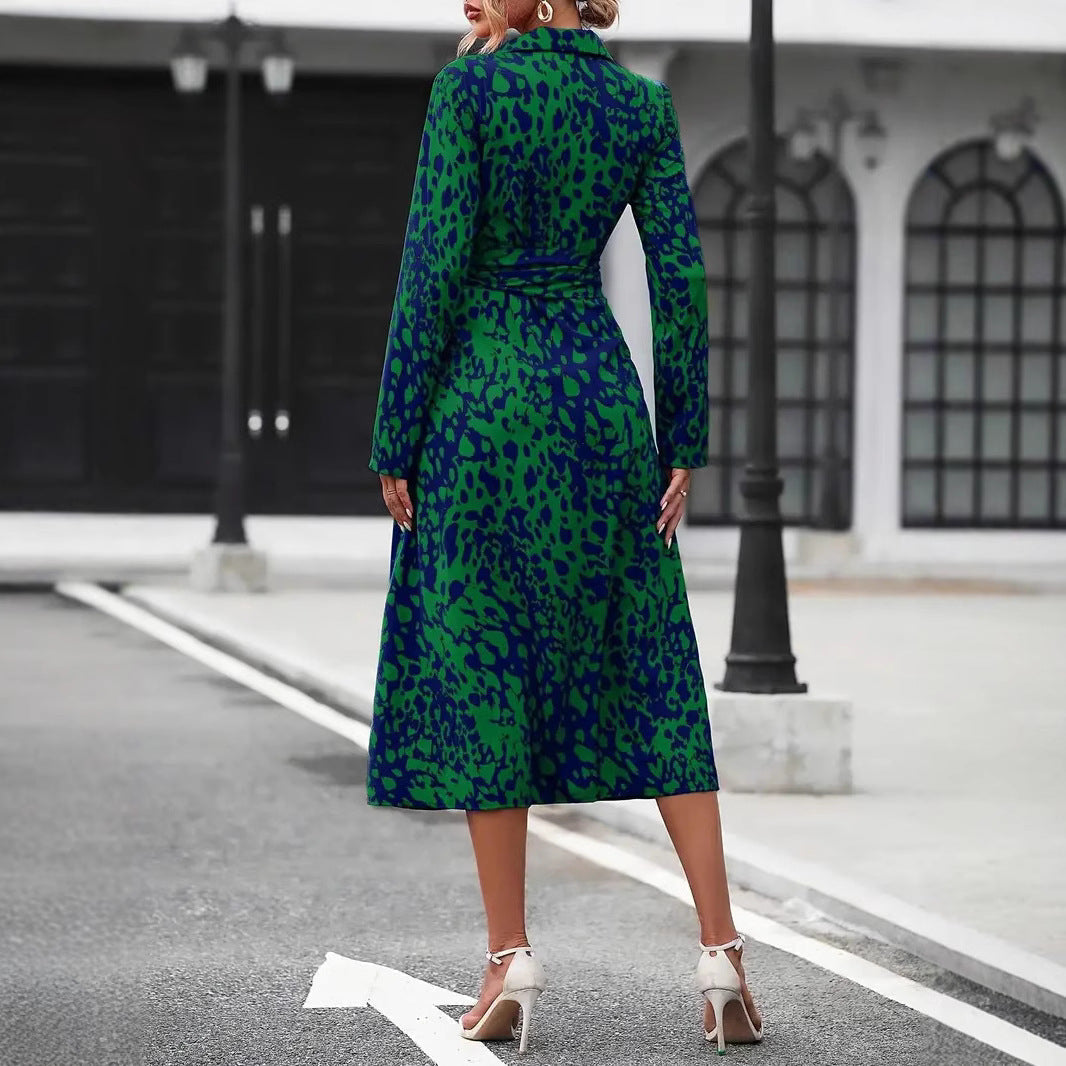 Stylish summer A-line midi dress for women, with a fashionable waist tie, great for elegant or casual day wear.