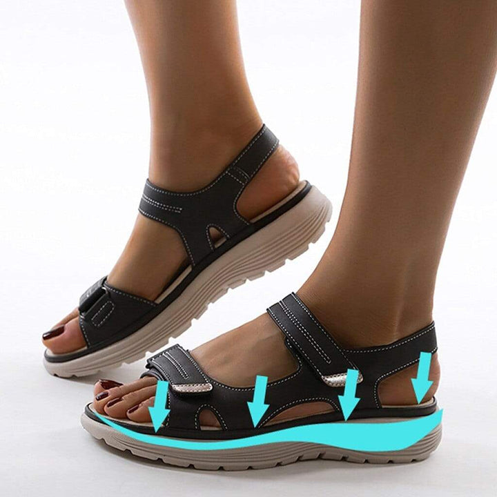 Padded, adjustable women's comfort sandals, perfect everyday footwear for supportive walking.