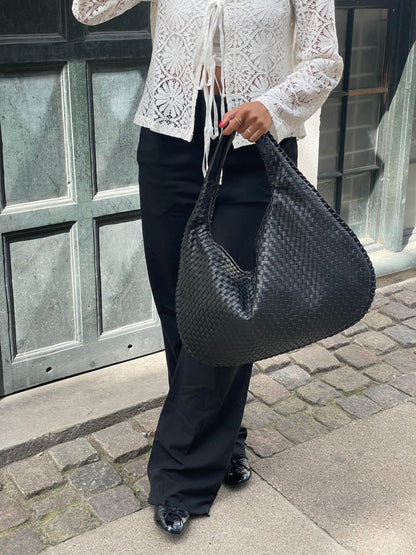 Travel-ready Alena tote bag, large capacity vegan leather shoulder bag for women.