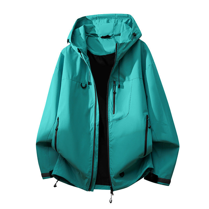 High-performance women's all-weather jacket with waterproof fabric and versatile adjustable hood.