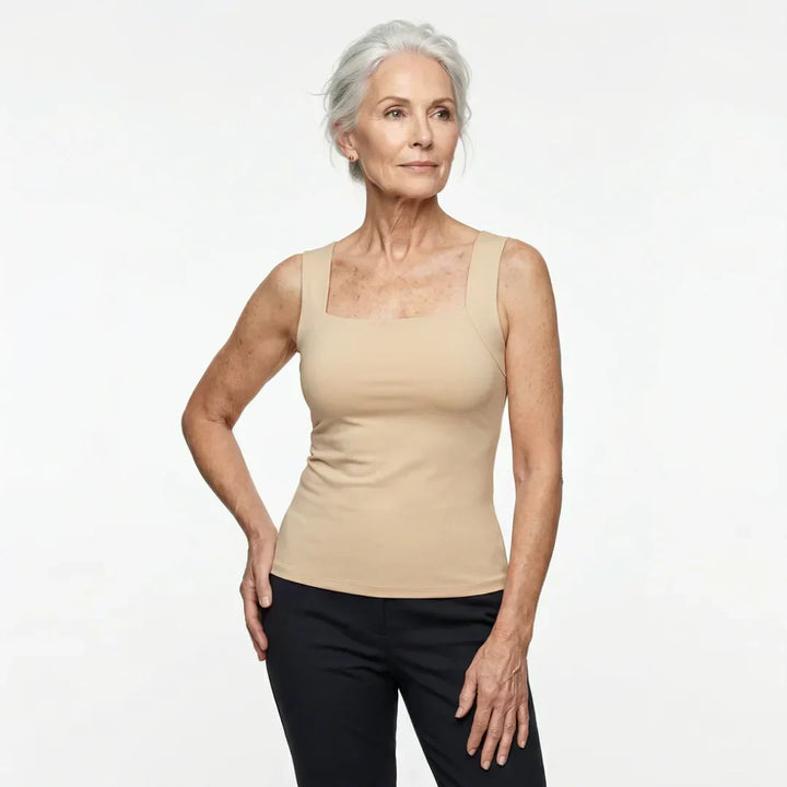 Versatile Women's Althea Tank Top, designed with a comfortable built-in bra for active wear.