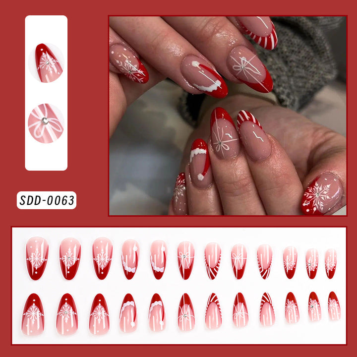 Easy application false nails, a sophisticated artistic press-on set for instant beauty.
